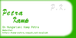 petra kamp business card